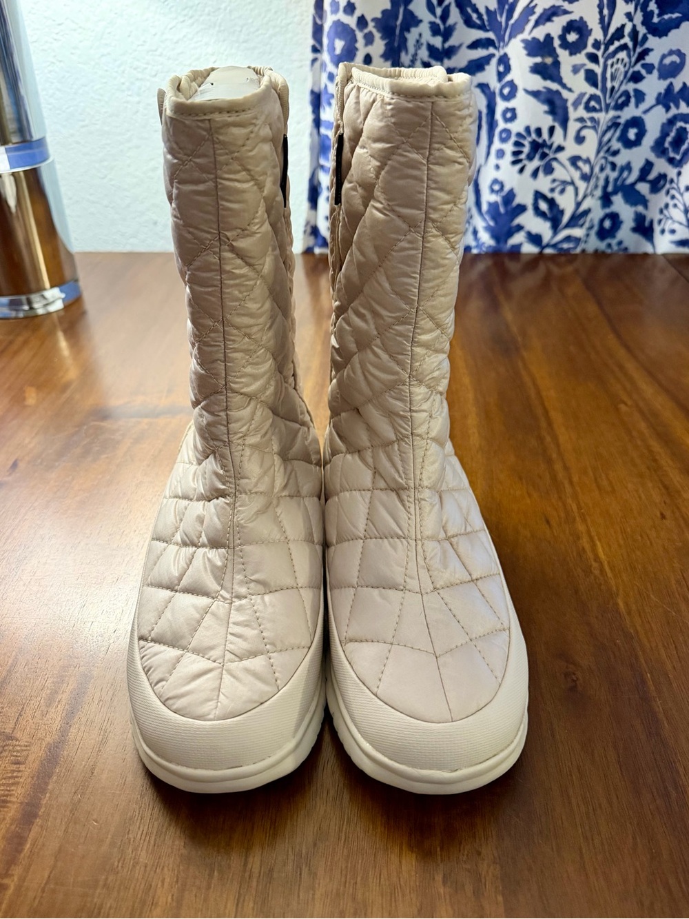 The North Face Thermoball Winter Boots in Cream